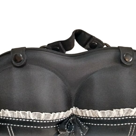 Travel Bra Bag-The Brag Company-Black with White Lace-Hardshell Case. - Picture 10 of 12